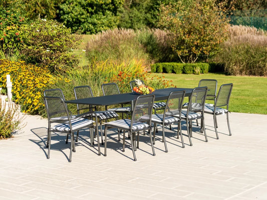 Portofino 10 Seater dining set with stacking chairs