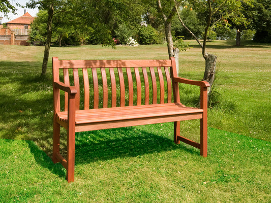 Alexander Rose - Broadfield Oiled Mahogany Bench 4ft